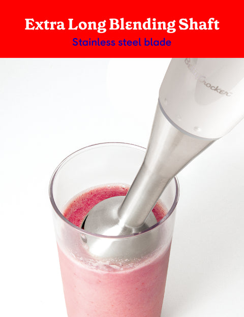 Betty Crocker 2-Speed Immersion Blender with Mixing Beaker, Chopper and  Whisk