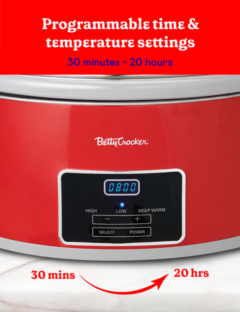 Betty Crocker 6QT Oval Digital Slow Cooker