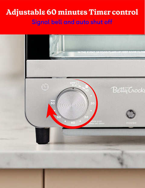 Betty Crocker Mini Toaster Oven, Compact Countertop Oven