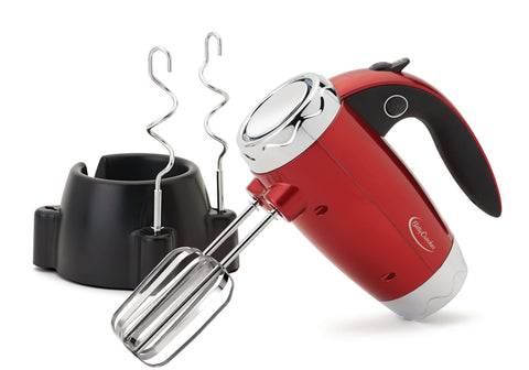 Betty Crocker Signature Series Red Metallic Hand Mixer with Stand